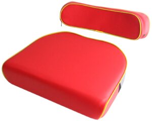 SEAT CUSHION SET RED WITH YELLOW TRIM