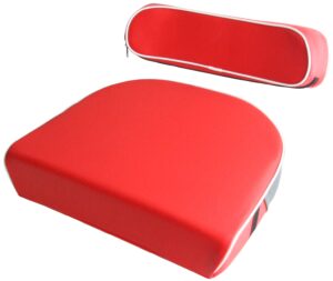 SEAT CUSHION SET RED WITH WHITE TRIM