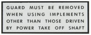 WARNING PTO GUARD DECAL