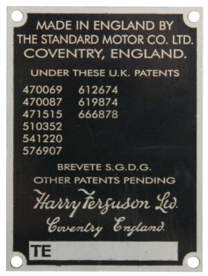 COMMISSION PLATE 9 PATENTS
